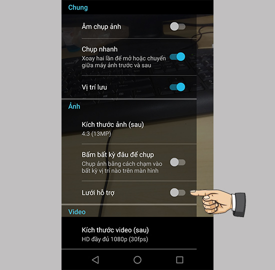 Kích hoạt lưới hỗ trợ